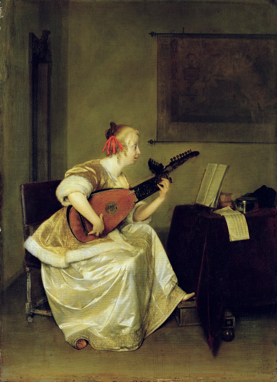 Luutun soittaja, 1667-68 tekijältä Gerard ter Borch
