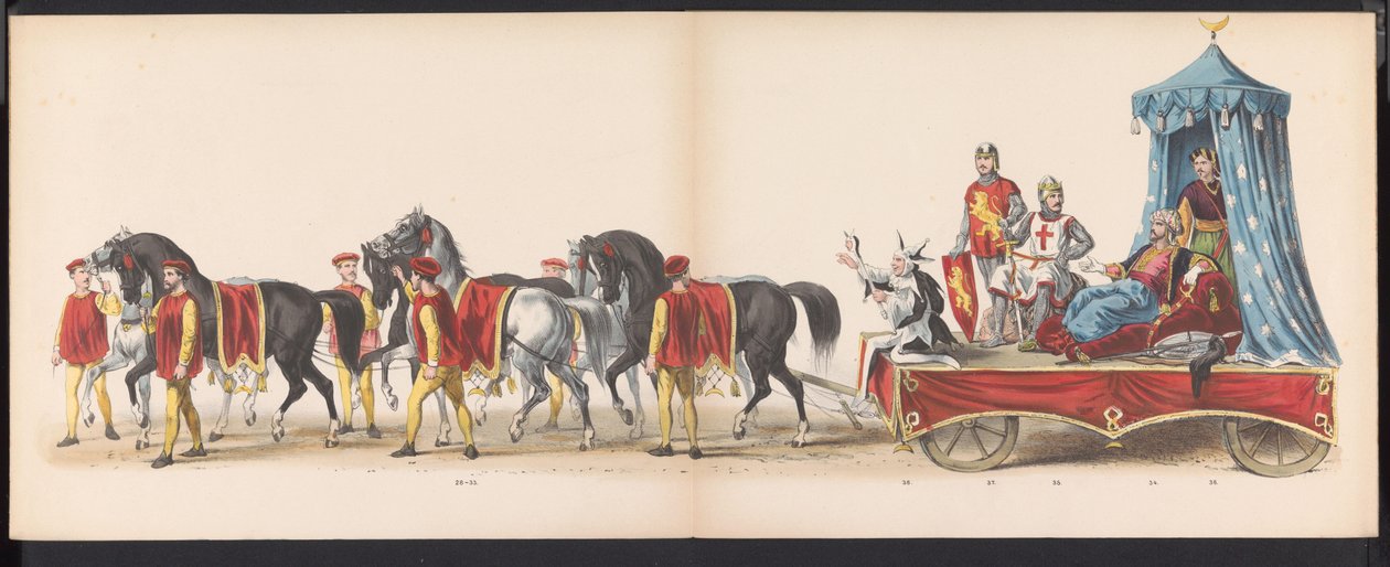 Leidenin opiskelijoiden naamiaiset, 1870 (levy 3) Leidenin opiskelijakunnan jäsenten pukukulkue 7. kesäkuuta 1870 Leidsche Hoogeschool -koulun 295-vuotisjuhlan kunniaksi, ja se kuvaa vierailua Leideniin tekijältä Gerardus Johannes Bos