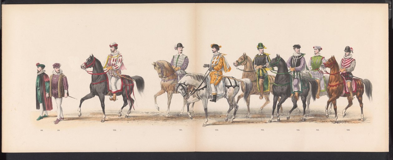 Leidenin opiskelijoiden naamiaiset, 1870 (levy 8) Leidenin opiskelijakunnan jäsenten pukukulkue 7. kesäkuuta 1870 Leidsche Hoogeschool -koulun 295-vuotisjuhlan kunniaksi, ja se kuvaa vierailua Leideniin tekijältä Gerardus Johannes Bos