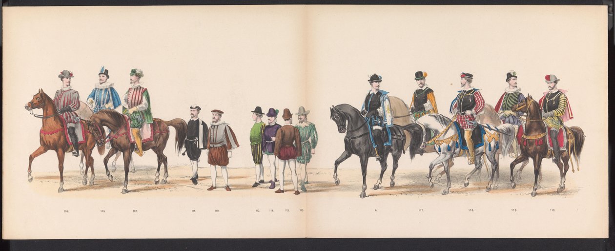 Leidenin opiskelijoiden naamiaiset, 1870 (levy 9) Leidenin opiskelijakunnan jäsenten pukukulkue 7. kesäkuuta 1870 Leidsche Hoogeschool -koulun 295-vuotisjuhlan kunniaksi, ja se kuvaa vierailua Leideniin tekijältä Gerardus Johannes Bos