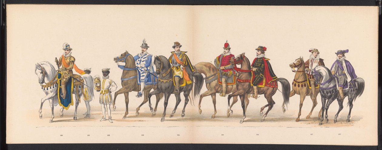 Leidenin opiskelijoiden naamiaiset, 1875 (levy 10) Leidenin ylioppilaskunnan jäsenten pitämä naamiainen 15. kesäkuuta 1875 Leidsche Hoogeschoolin 300-vuotisjuhlan kunniaksi, joka kuvaa Leidsche Hoogeschoolia, joka on kuvattu tekijältä Gerardus Johannes Bos