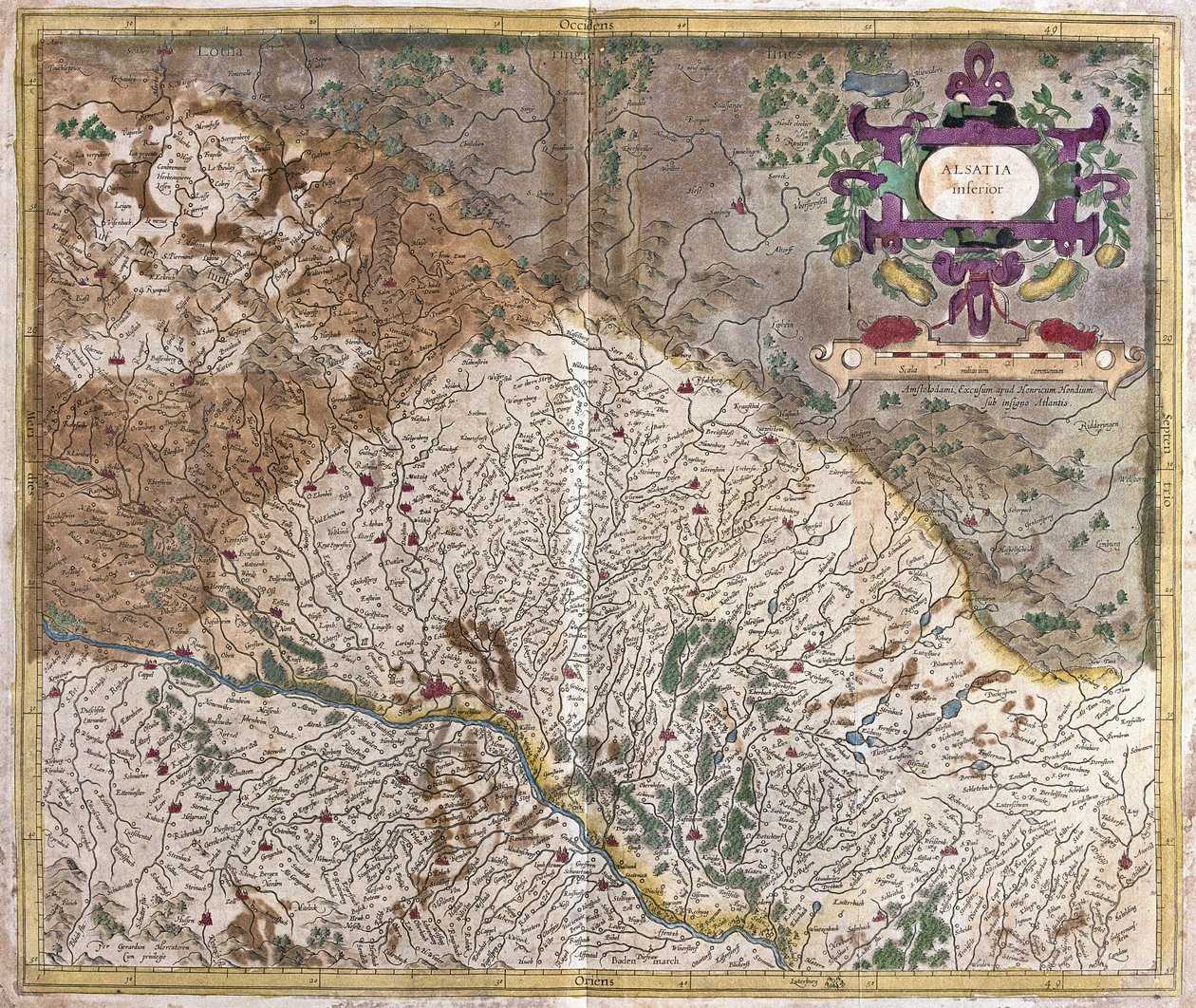 Alsace, Ranska (kaiverrus tekijältä Gerardus Mercator