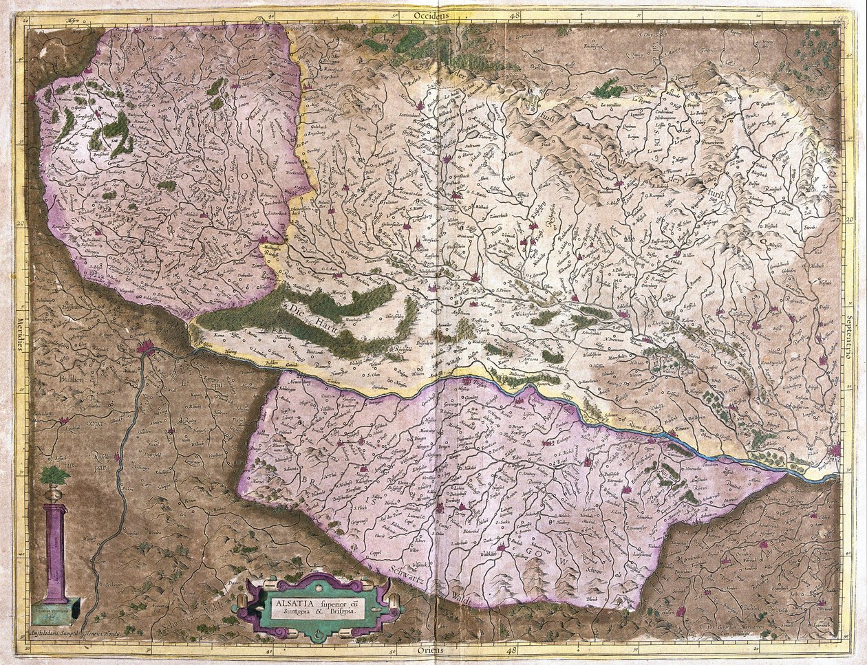 Alsace, Pohjois-Ranska (kaiverrus tekijältä Gerardus Mercator
