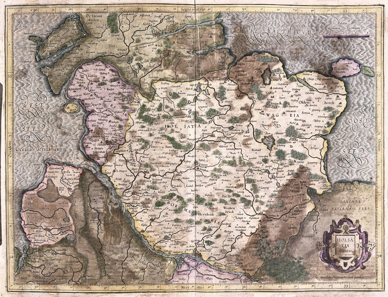 Alsatia, Saksa (kaiverrus tekijältä Gerardus Mercator