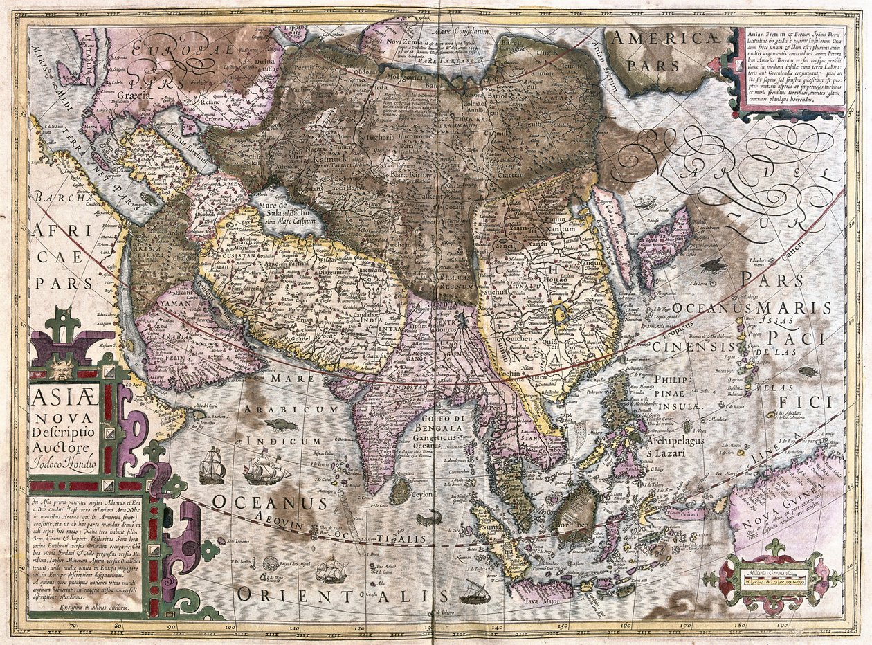 Aasia (kaiverrus tekijältä Gerardus Mercator