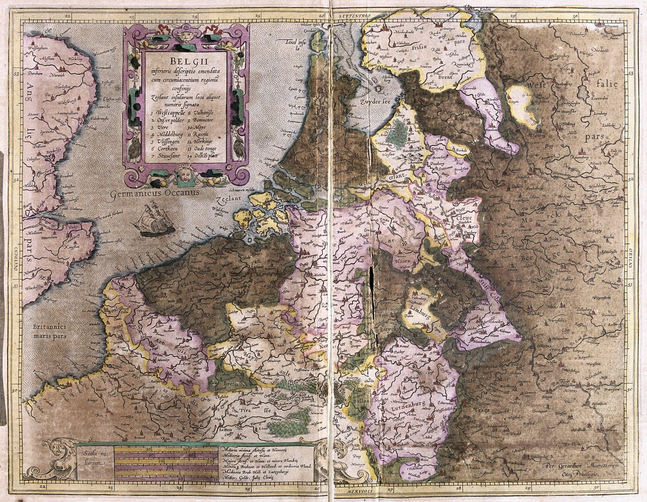 Belgia (kaiverrus tekijältä Gerardus Mercator