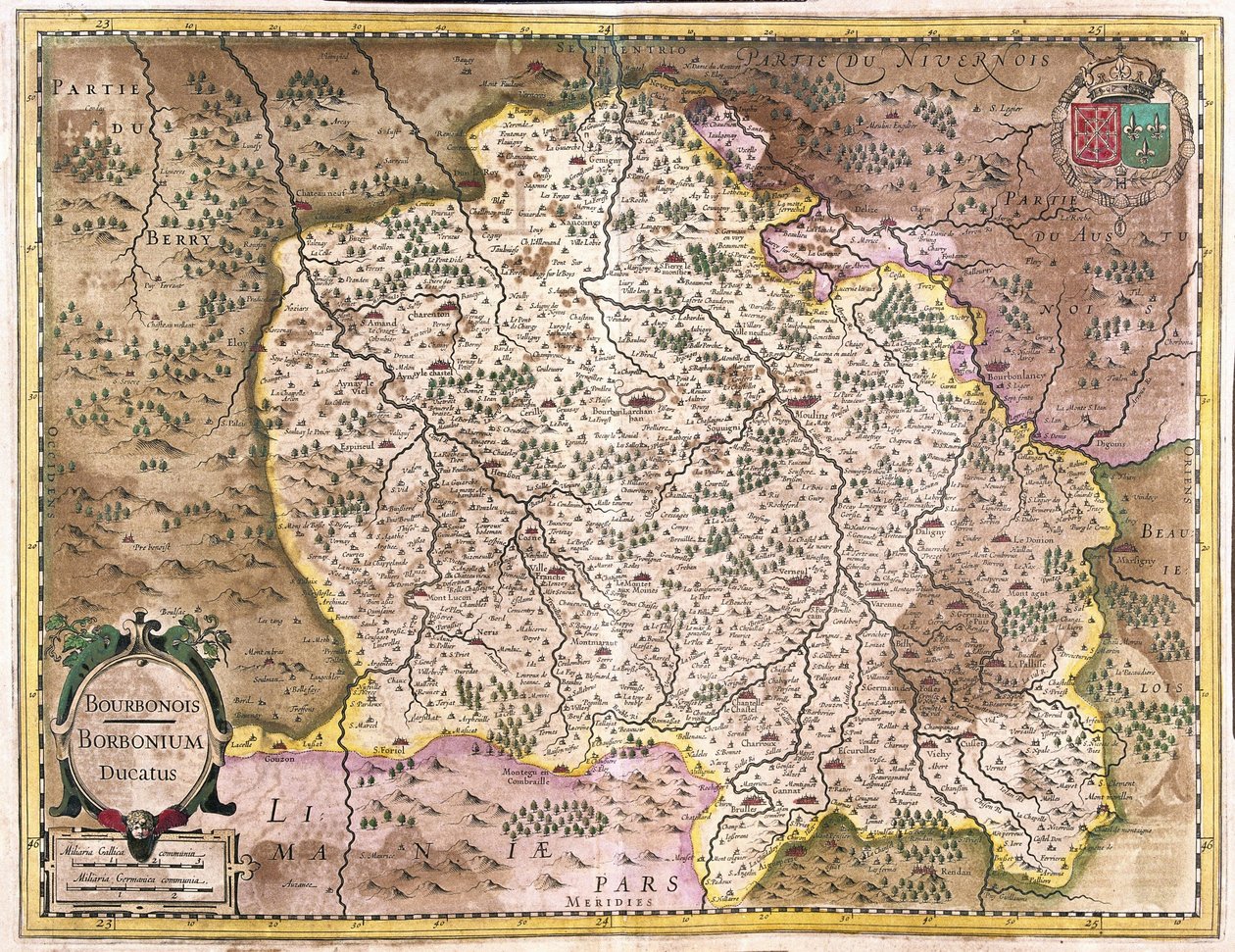 Bourbonnais, Ranska (kaiverrus tekijältä Gerardus Mercator