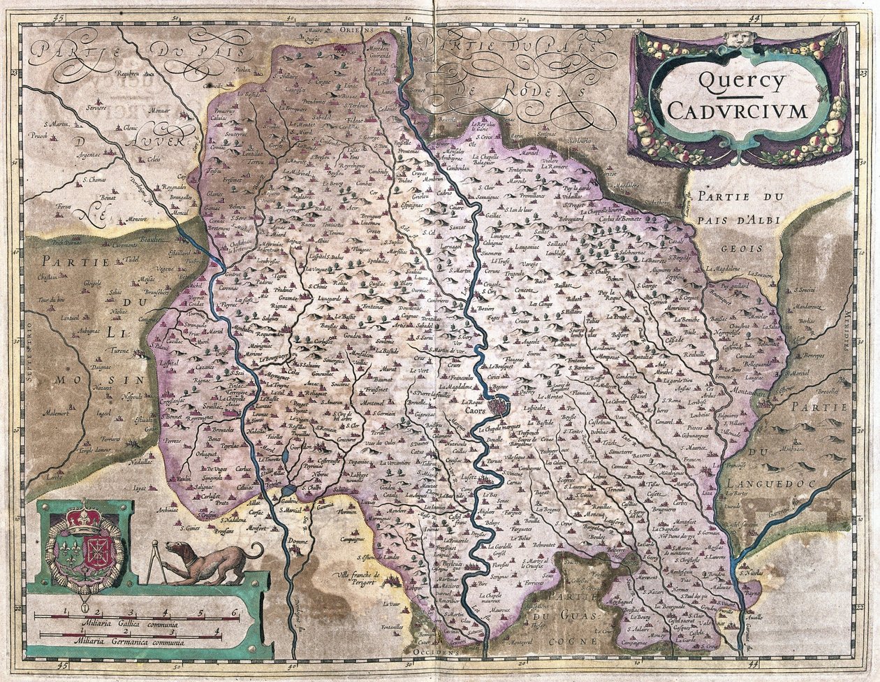 Cahors, Ranska (kaiverrus tekijältä Gerardus Mercator
