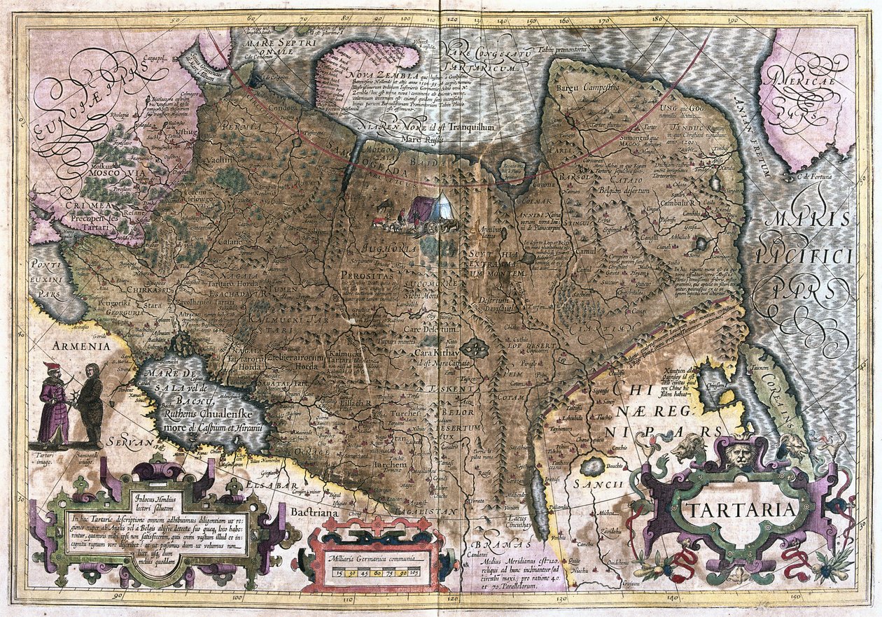 Keski-Aasia (kaiverrus tekijältä Gerardus Mercator