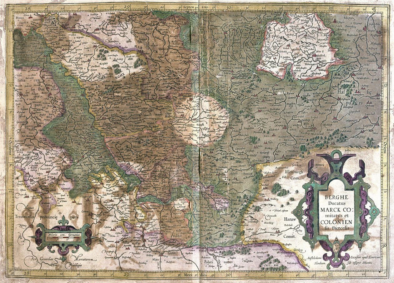 Köln, Waldeck (Hessen), Saksa (kaiverrus tekijältä Gerardus Mercator
