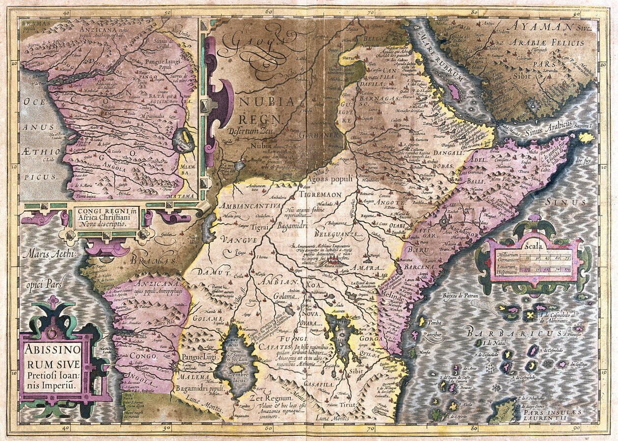 Kongo, Keski-Afrikka (kaiverrus tekijältä Gerardus Mercator