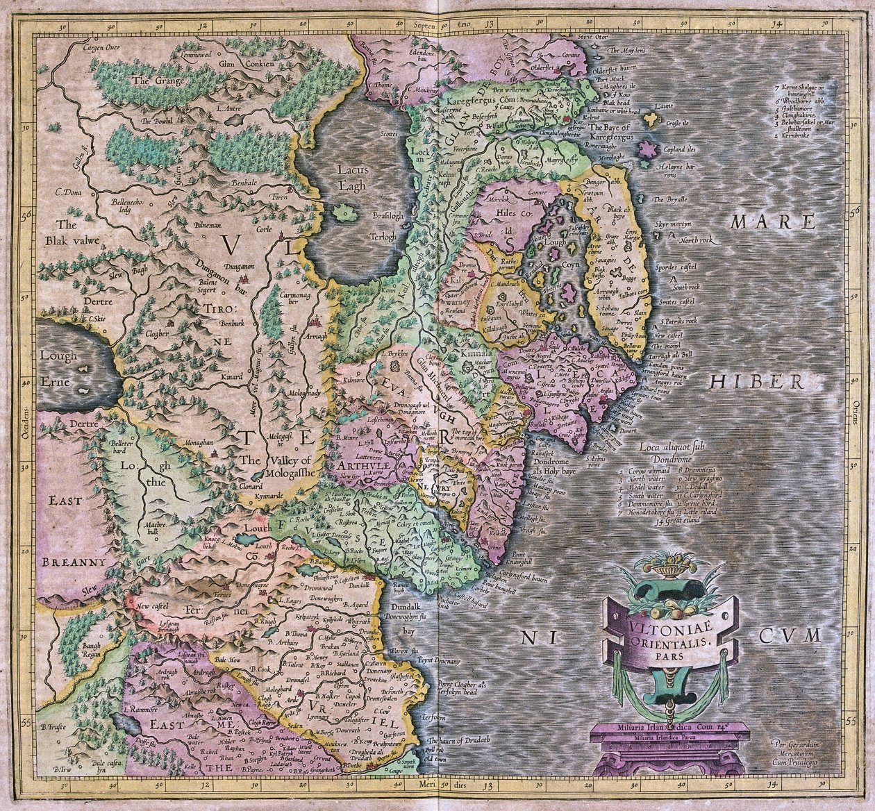 Itä-Irlanti tekijältä Gerardus Mercator
