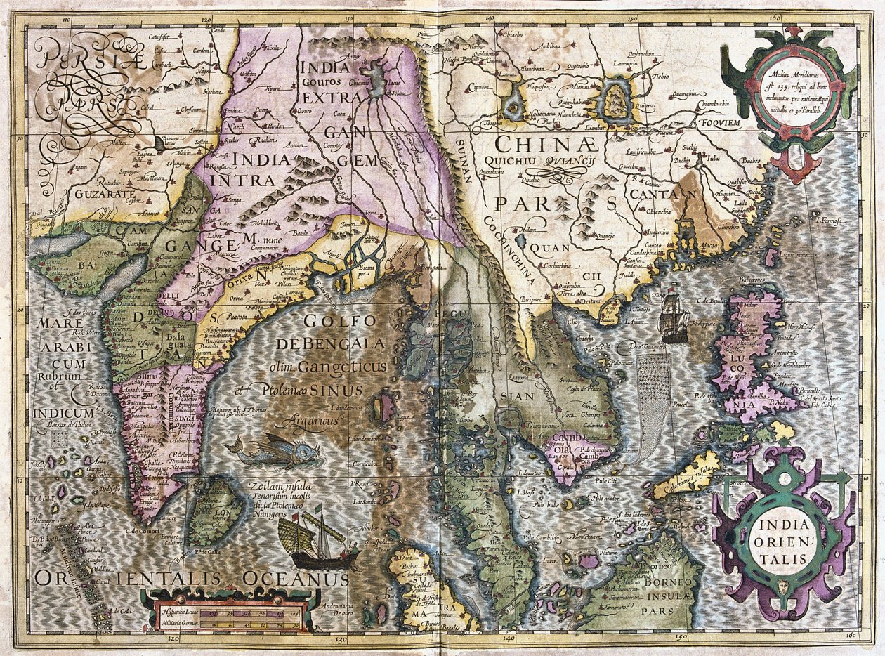 Itä-Intia (kaiverrus tekijältä Gerardus Mercator