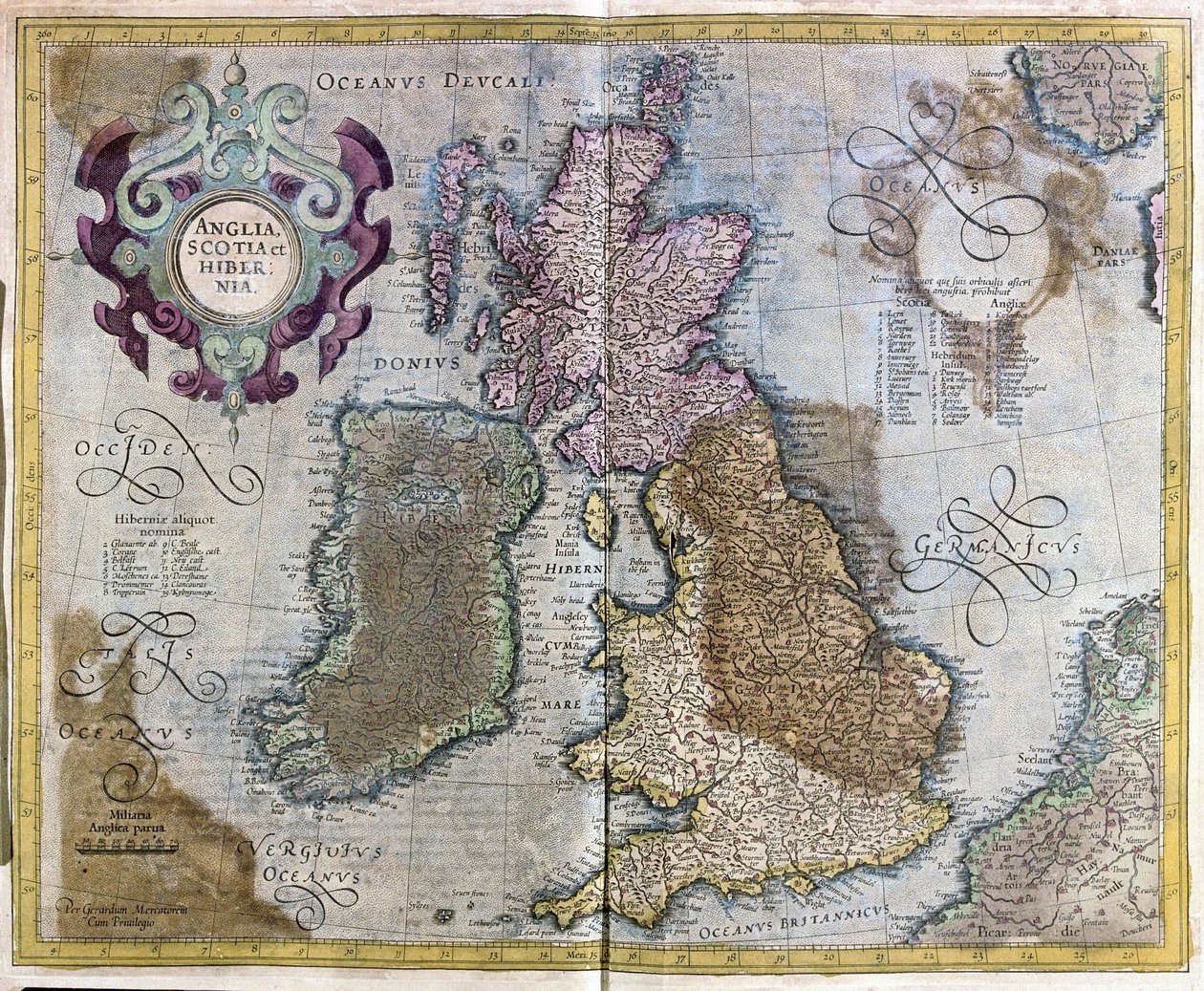 Englanti, Skotlanti ja Irlanti tekijältä Gerardus Mercator