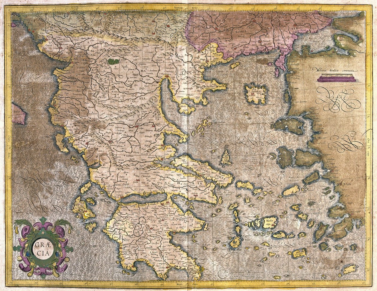 Kreikka (kaiverrus tekijältä Gerardus Mercator