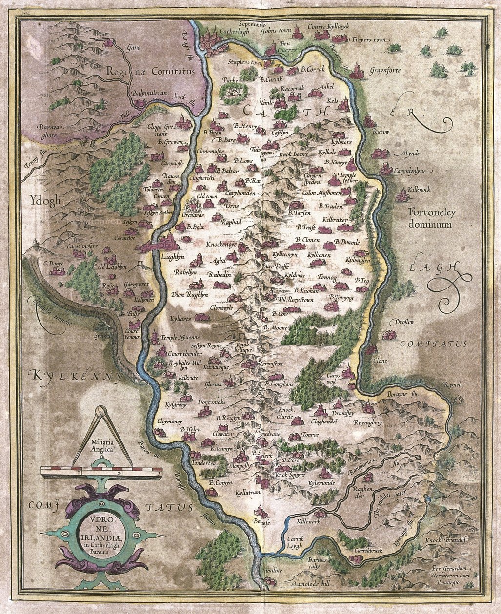 Irlanti (kaiverrus tekijältä Gerardus Mercator