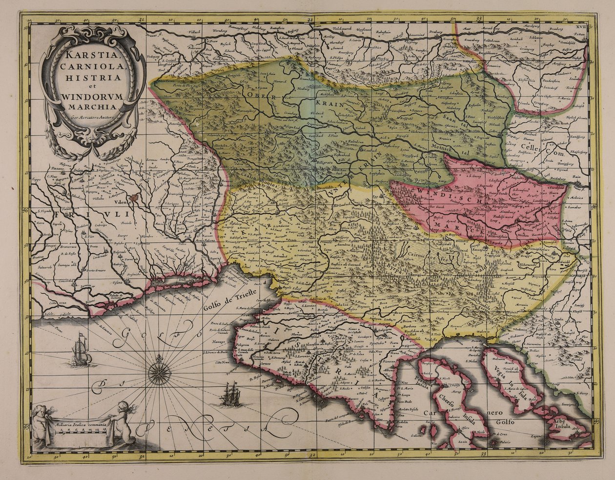 Karstia, Carniola, Histria et Windorum marchia tekijältä Gerardus Mercator