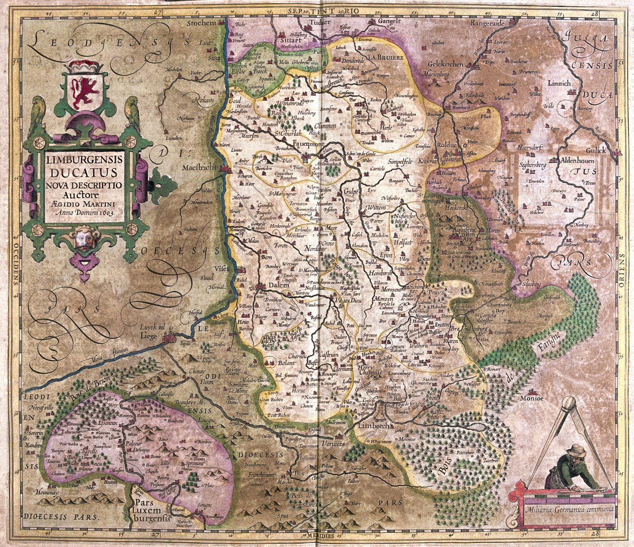 Limburg, Belgia (kaiverrus tekijältä Gerardus Mercator