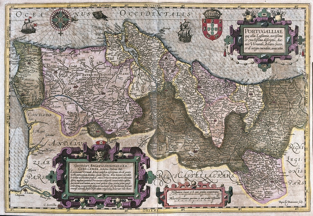 Portugali (kaiverrus tekijältä Gerardus Mercator
