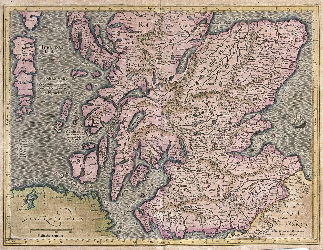 Skotlanti, Iso-Britannia tekijältä Gerardus Mercator