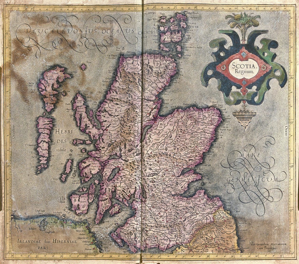Skotlanti, Iso-Britannia tekijältä Gerardus Mercator