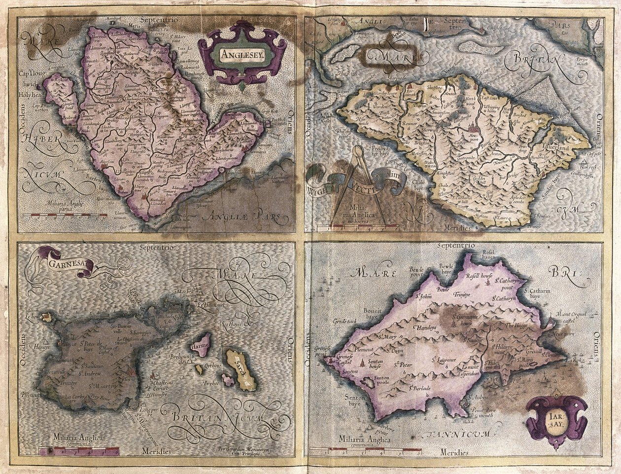 Brittisaaret (kaiverrus tekijältä Gerardus Mercator