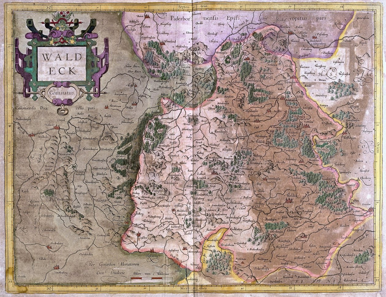 Waldeck (Hessen), Saksa (kaiverrus tekijältä Gerardus Mercator