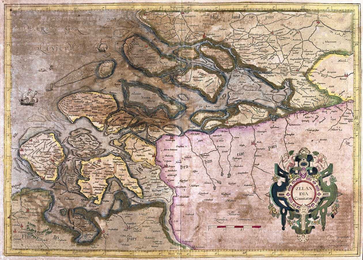 Zeeland, Alankomaat (kaiverrus tekijältä Gerardus Mercator