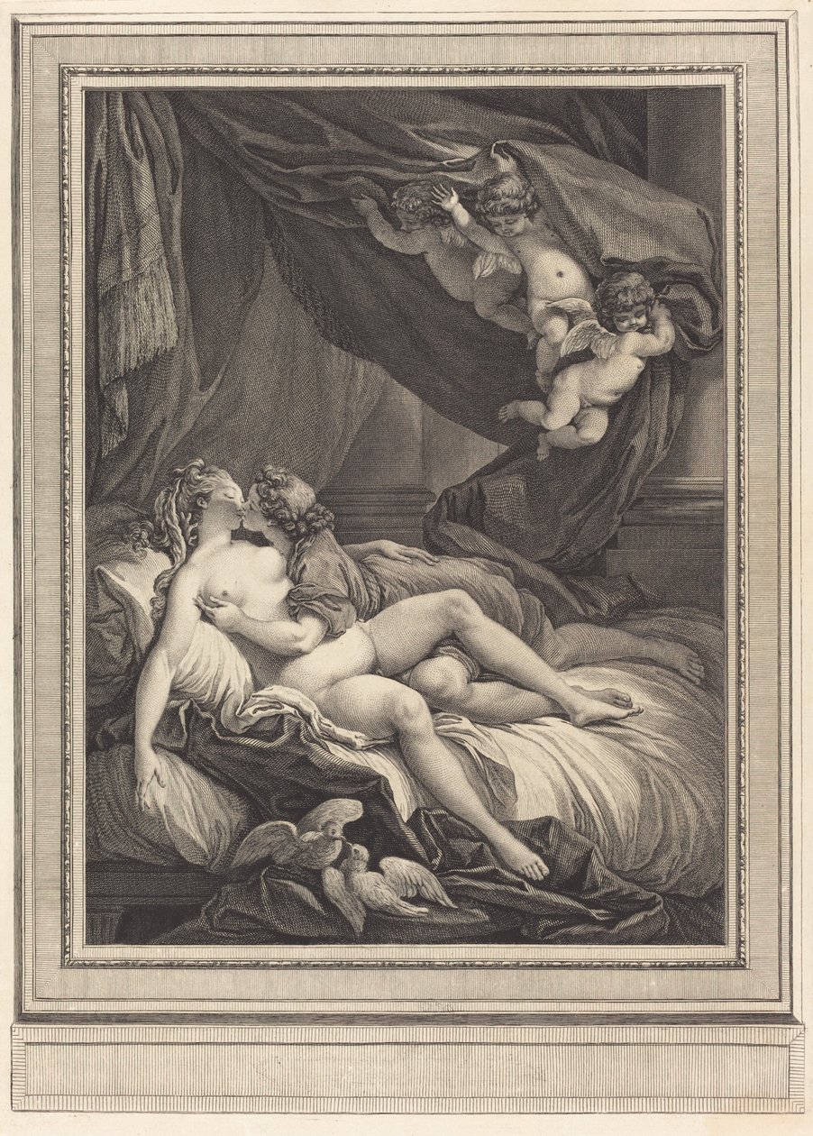 Venus ja Adonis tekijältä Geraud Vidal after Charles Monnet