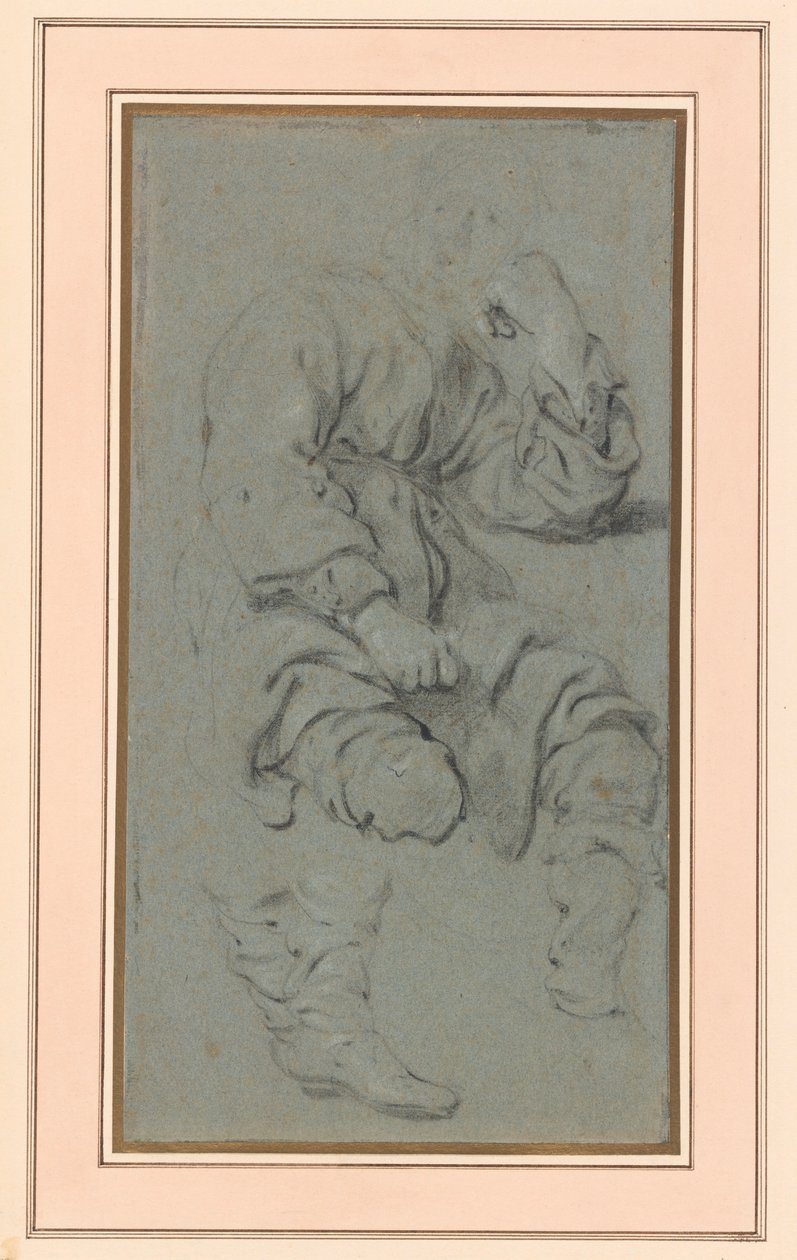 Tutkimus istuvasta miehestä, hahmolle maalauksessa, jossa on profeetta Elisa ja sunammilainen nainen Karmel-vuorella (kansallismuseo, Varsova inv. M.Ob.551 MNW) tekijältä Gerbrand van den Eeckhout
