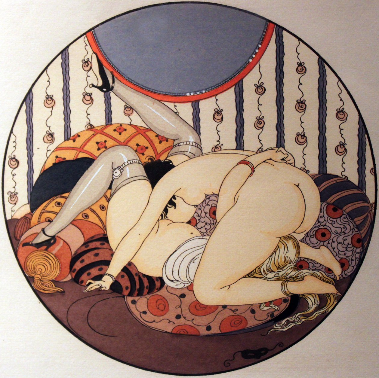 Serie von Aquarellen, kuoli 1925, nimellä Les Delassements d´Eros in Erotopolis Paris erschienen tekijältä Gerda Marie Frederike Wegener