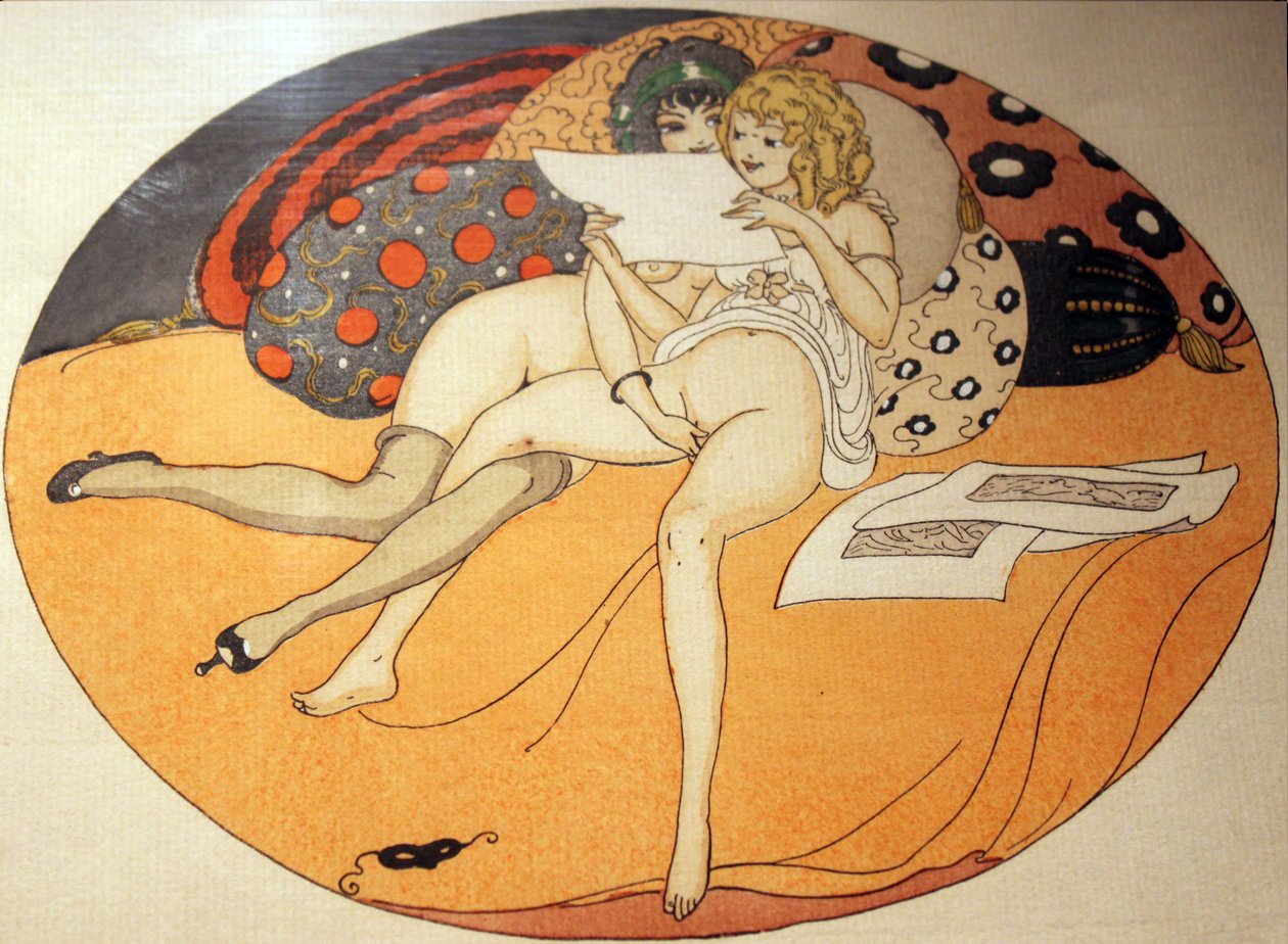 Serie von Aquarellen, kuoli 1925, otsikosta The Delights of Eros in Erotopolis Paris erschienen tekijältä Gerda Marie Frederike Wegener
