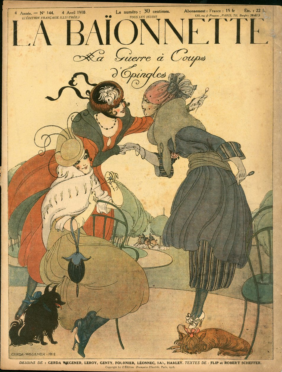 Kansi "" La Baionnette", Satirical en Colors tekijältä Gerda Marie Frederike Wegener