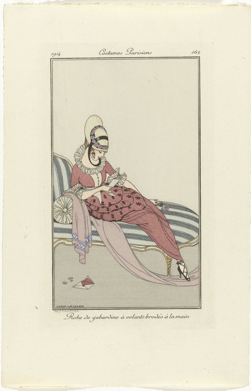 Journal des Dames et des Modes, Costumes Parisiens, 1914, nro 162: Gabardin (...) tekijältä Gerda Wegener