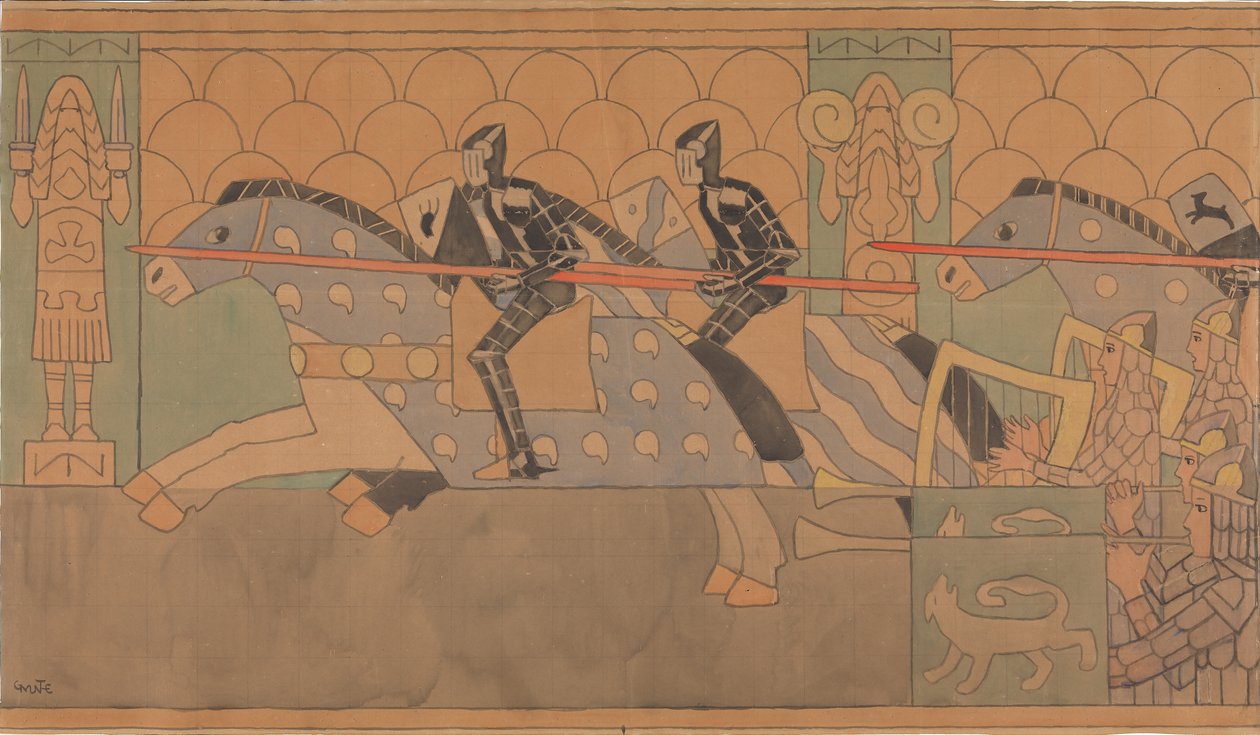 Folklore Piirustus, 1895-1898. tekijältä Gerhard Munthe