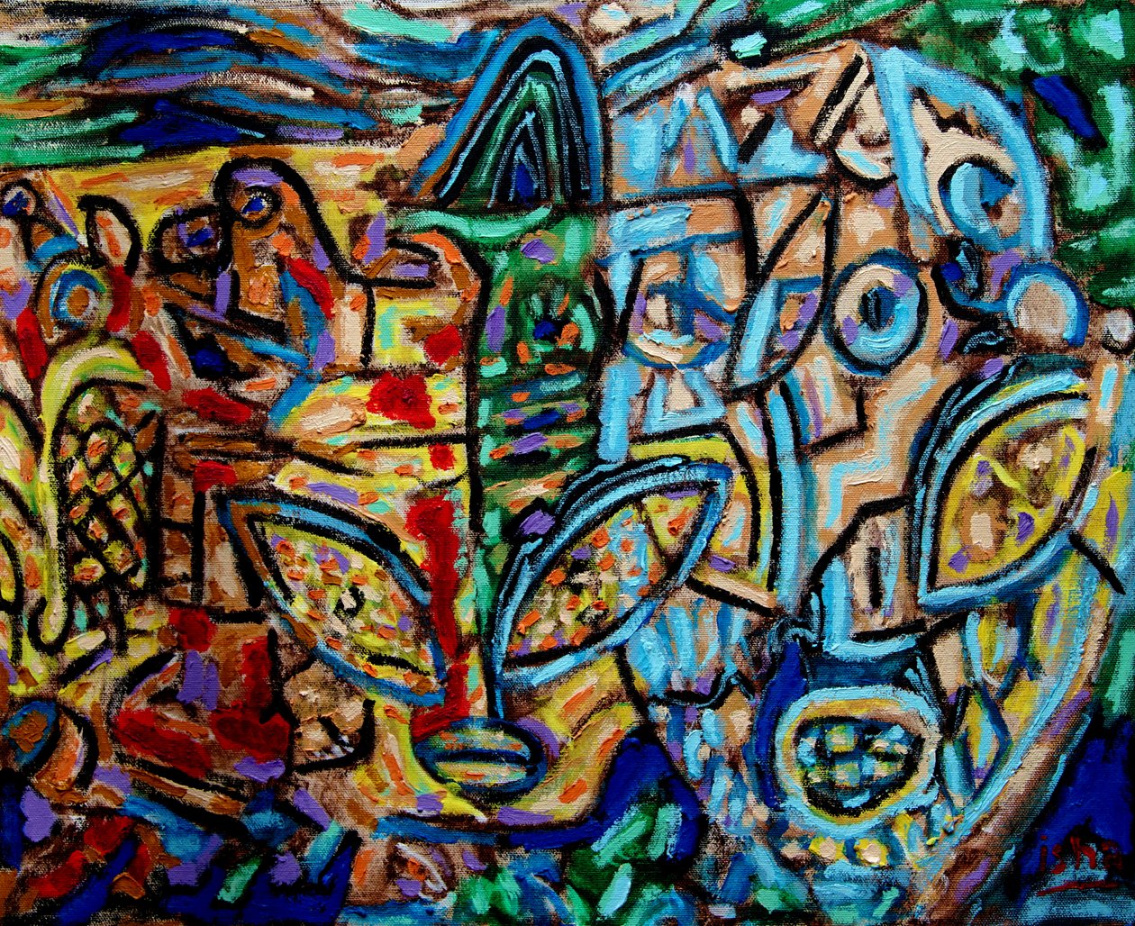 Alien Abstract,2019 (öljy kankaalle) tekijältä Gerhardt Isringhaus