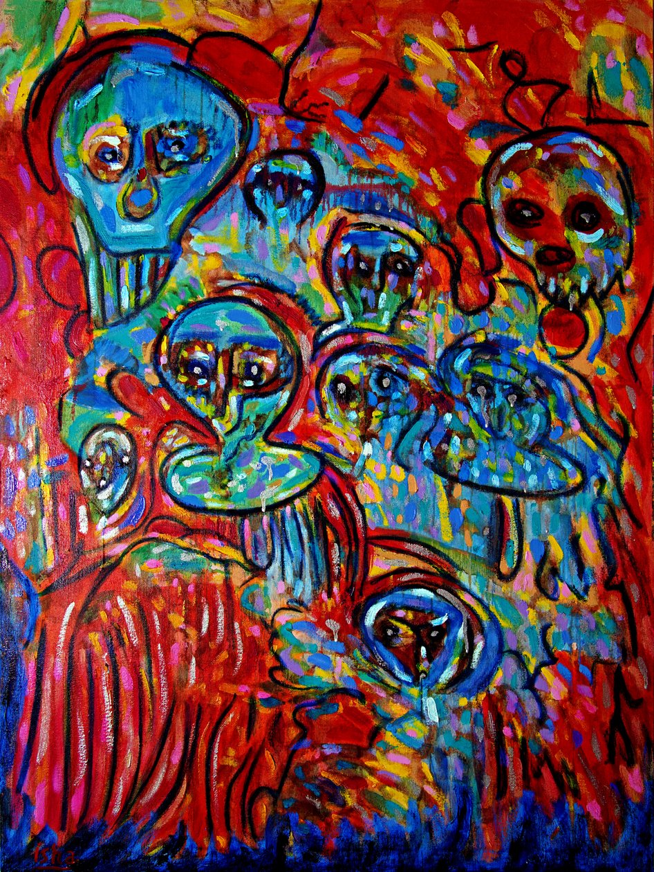 Alien Ancestors, 2021 (öljy kankaalle) tekijältä Gerhardt Isringhaus