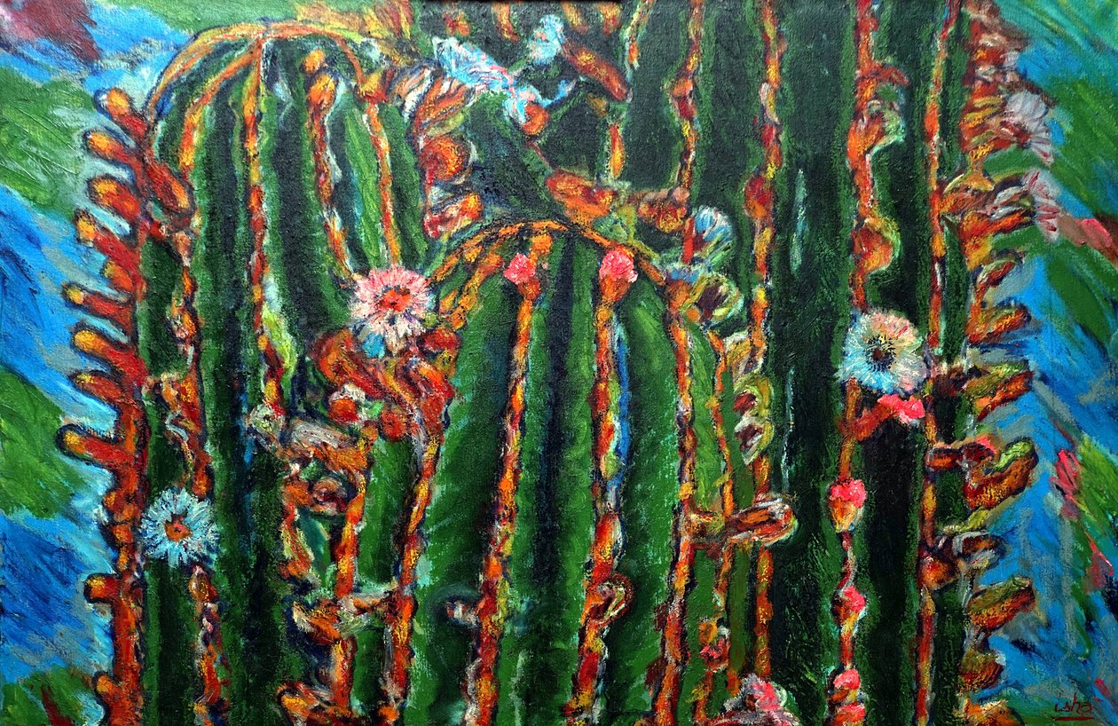 Kukkiva kaktus, 2013 (öljy kankaalle) tekijältä Gerhardt Isringhaus