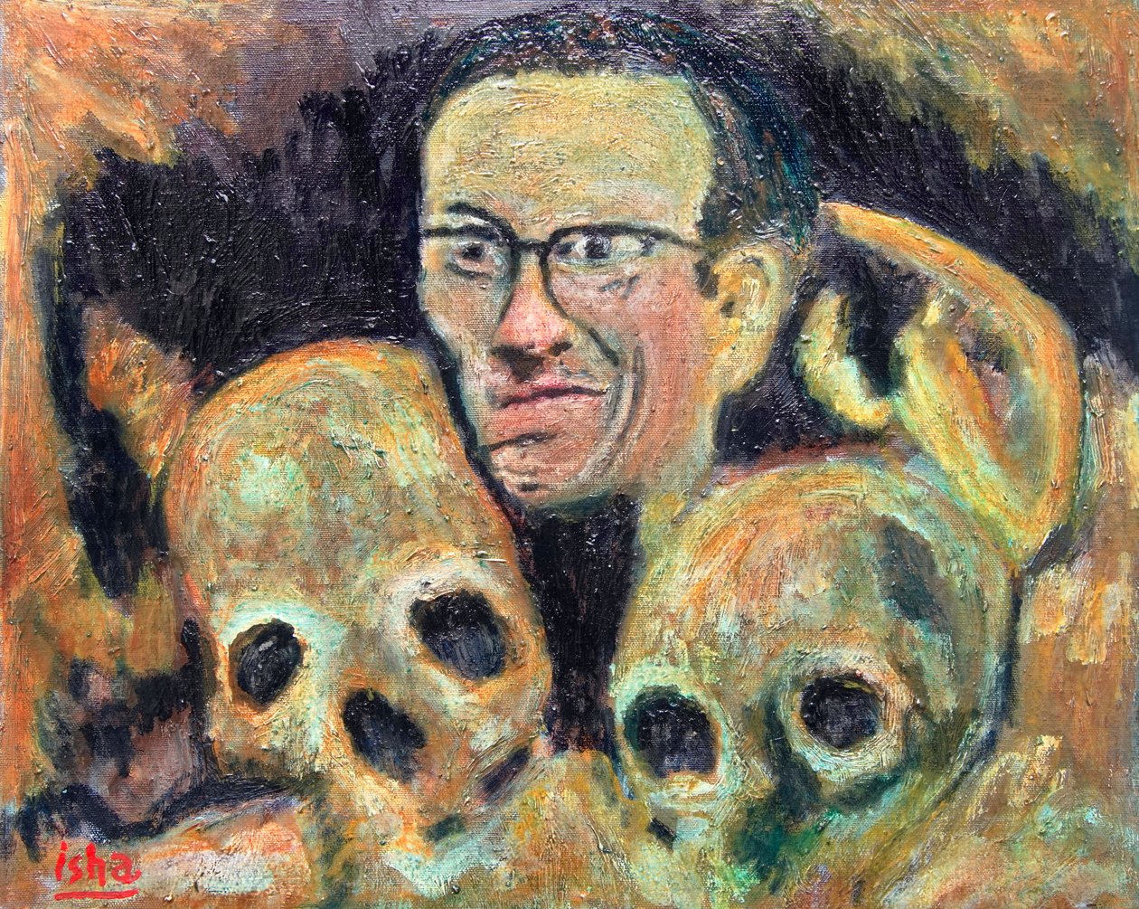 Crumb Skulls (kunnianosoitus R.Crumbille), 2019 (öljy kankaalle) tekijältä Gerhardt Isringhaus