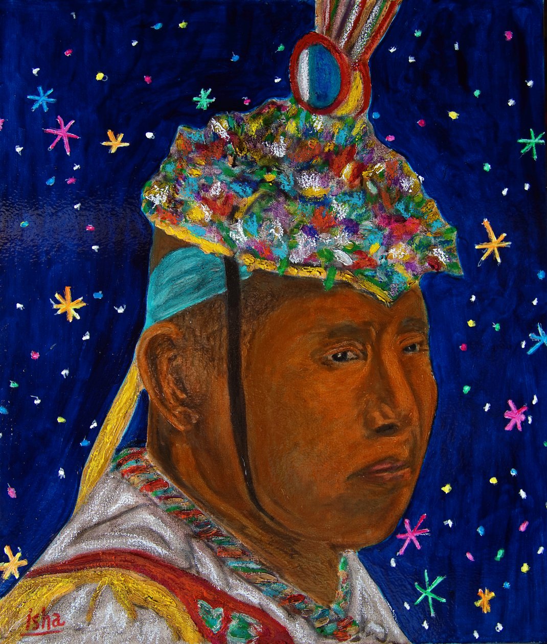 El Volador Maya,2019 (öljy kankaalle) tekijältä Gerhardt Isringhaus