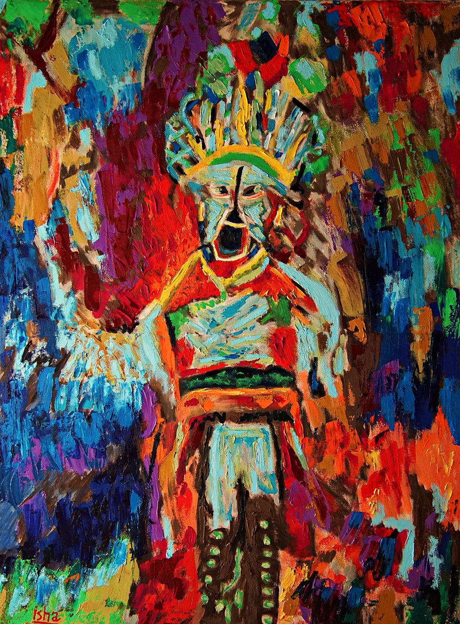Inka-shamaani, 2019 (öljy kankaalle) tekijältä Gerhardt Isringhaus