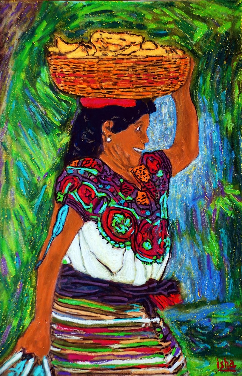 Mayan banaaninainen, , 2019, öljy kankaalle tekijältä Gerhardt Isringhaus