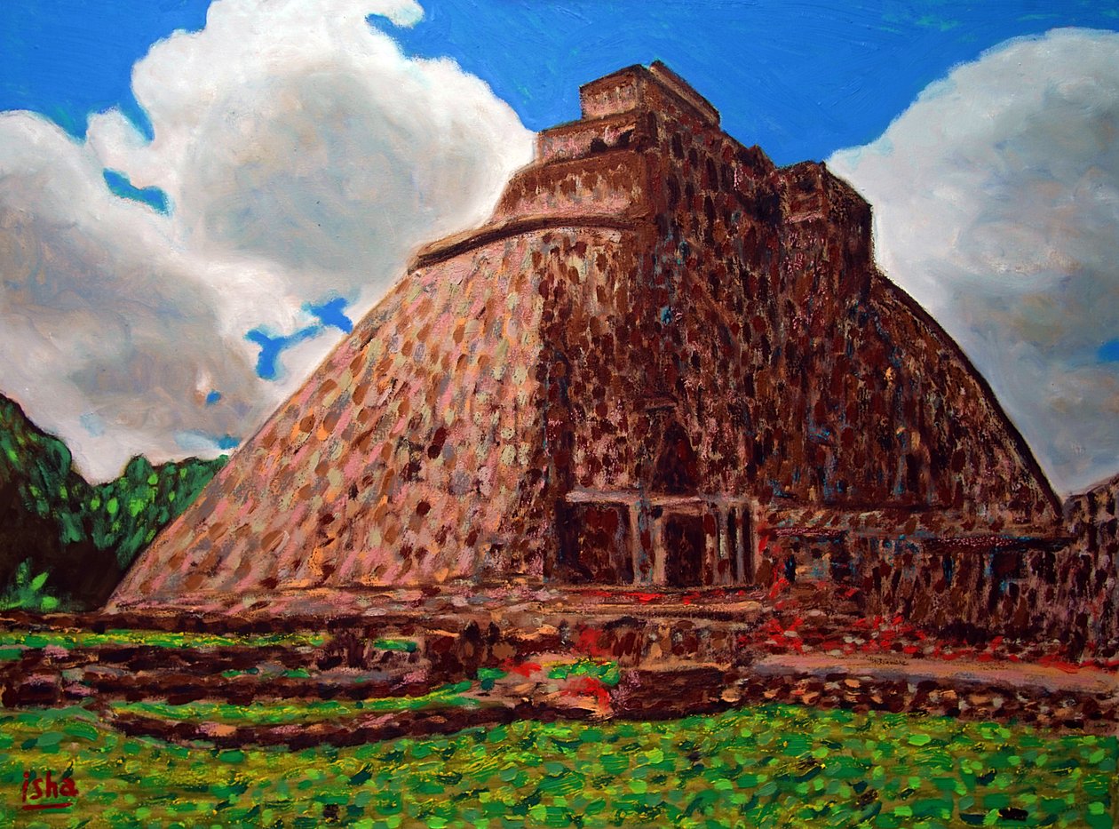 Taikurin pyramidi,2019 (öljy kankaalle) tekijältä Gerhardt Isringhaus