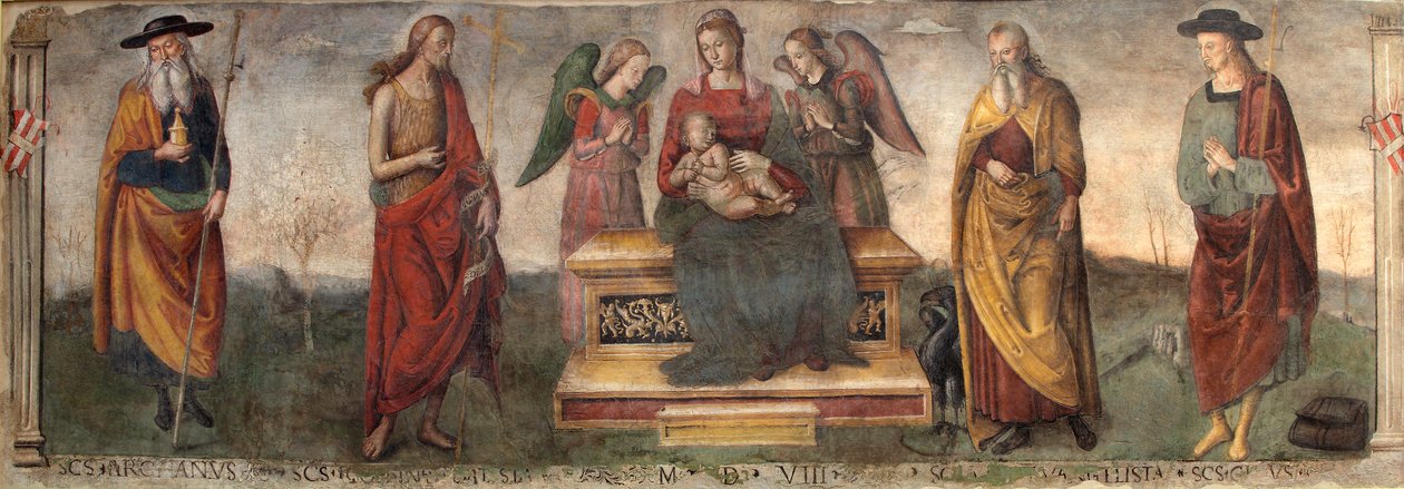 Neitsyt ja lapsi pyhien kanssa, 1508. tekijältä Gerino da Pistoia