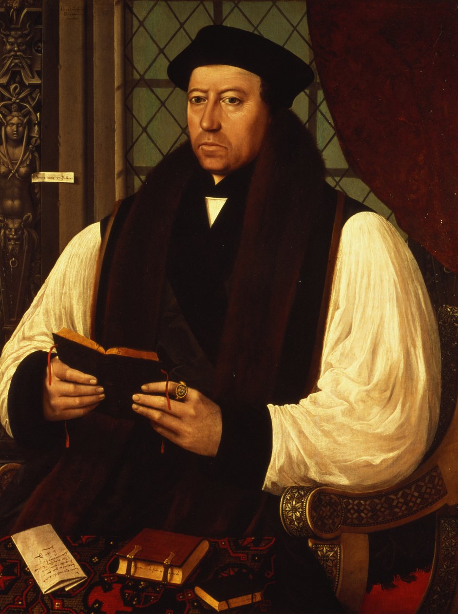 Thomas Cranmerin (1489-1556) muotokuva 1546 tekijältä Gerlach Flicke