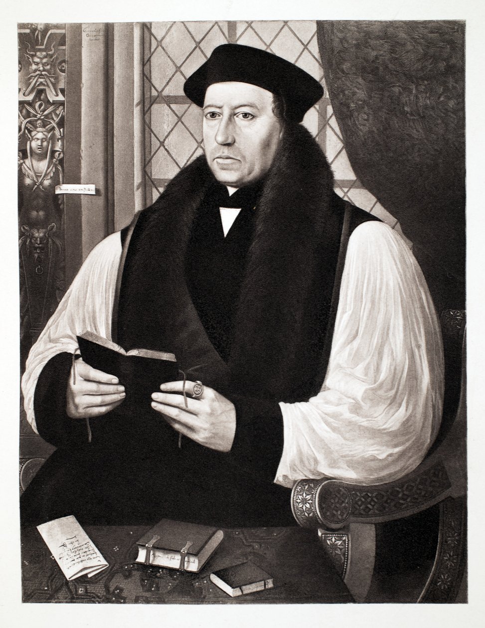 Thomas Cranmer, Canterburyn arkkipiispa, 1546, pub. 1902 (kollotyyppi) tekijältä Gerlach Flicke