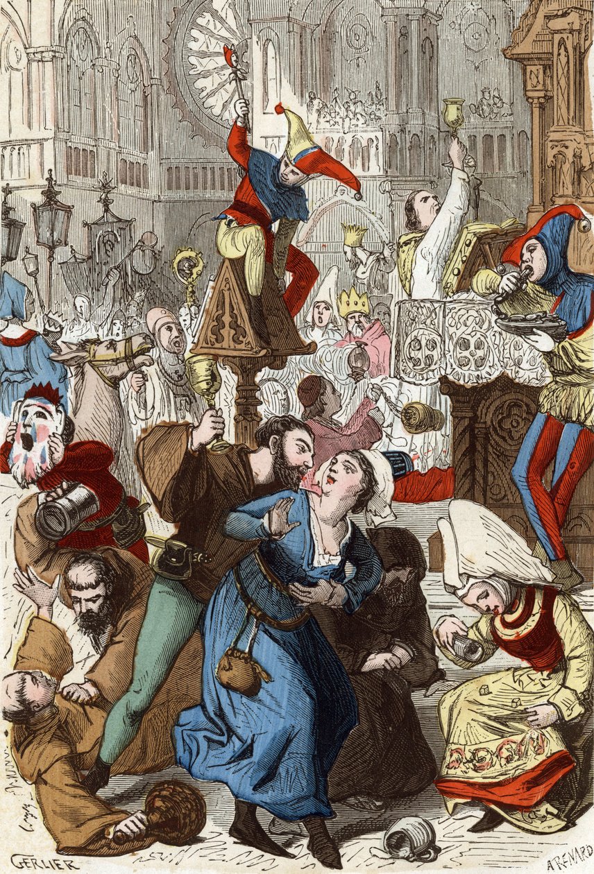 Fools Day Pariisin Notre Damen katedraalin ulkopuolella tekijältä Gerlier Gerlier