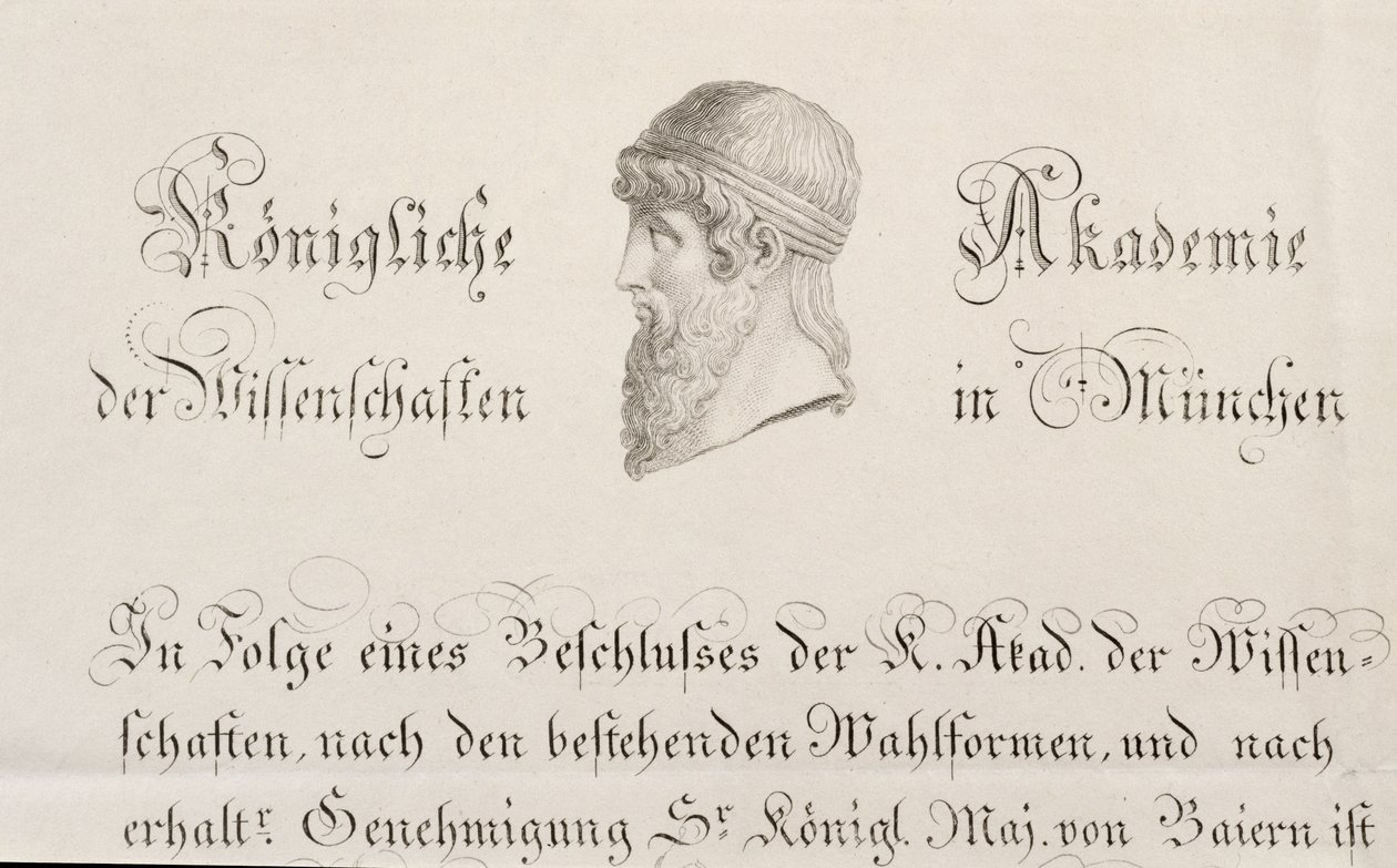 Münchenin kuninkaallisen tiedeakatemian virallinen asiakirja tekijältä German School
