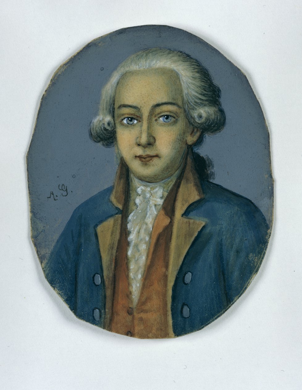 Anastasius Ludwig Mencken, n. 1780 (pastelli paperille) tekijältä German School