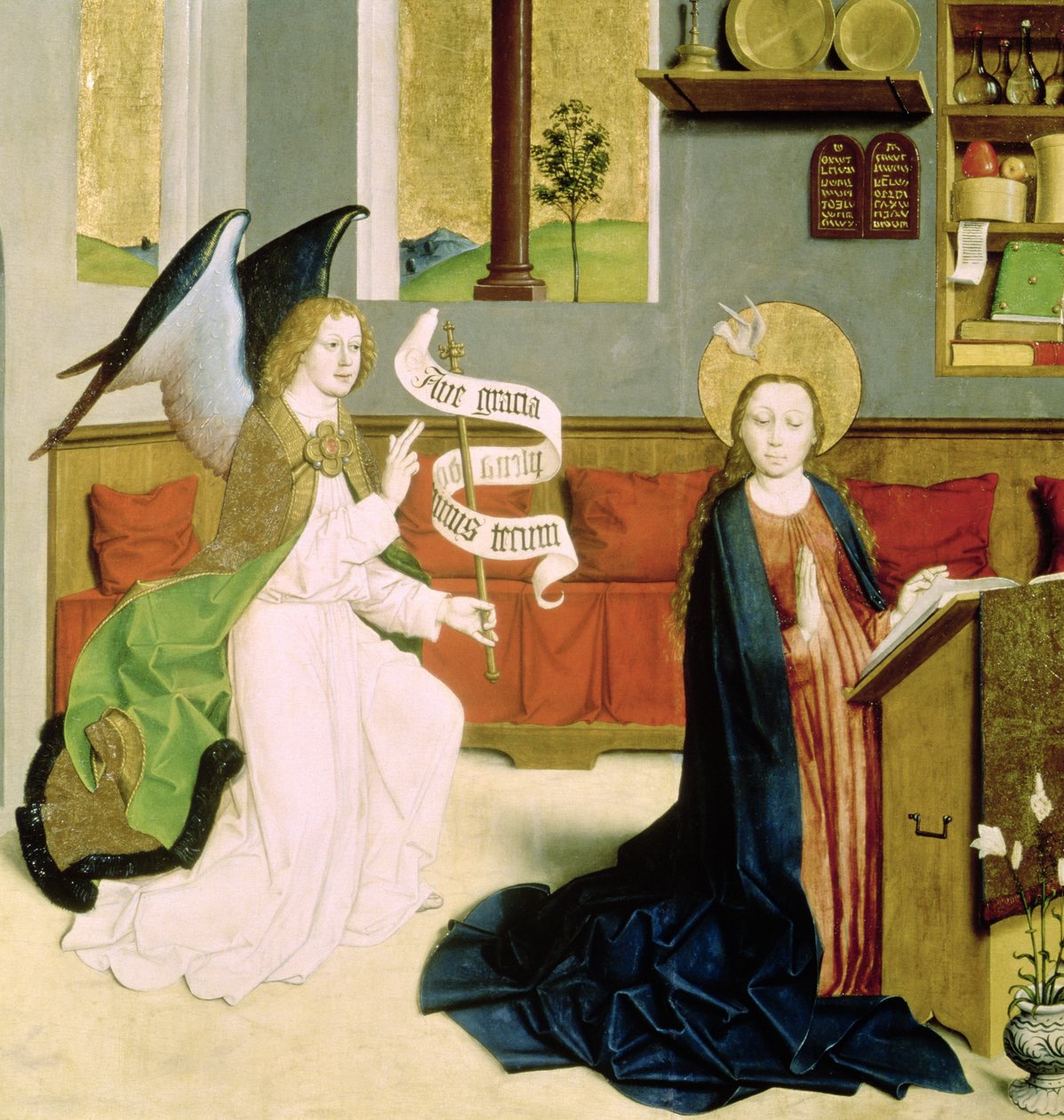 Annunciation, n. 1470-80 (tempera paneelissa) tekijältä German School